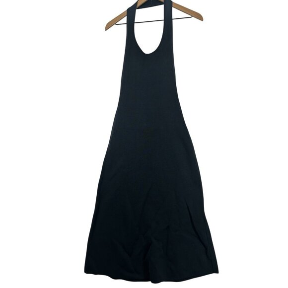 Zara Dress Womens Small Blue Halter Neck Sleeveless Knit Viscose Blend - Picture 1 of 5